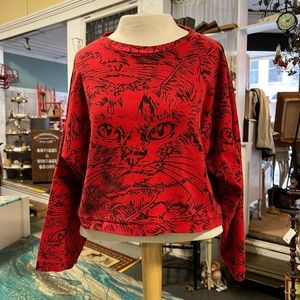 Moodz by Krizia Cropped Cat Sweater